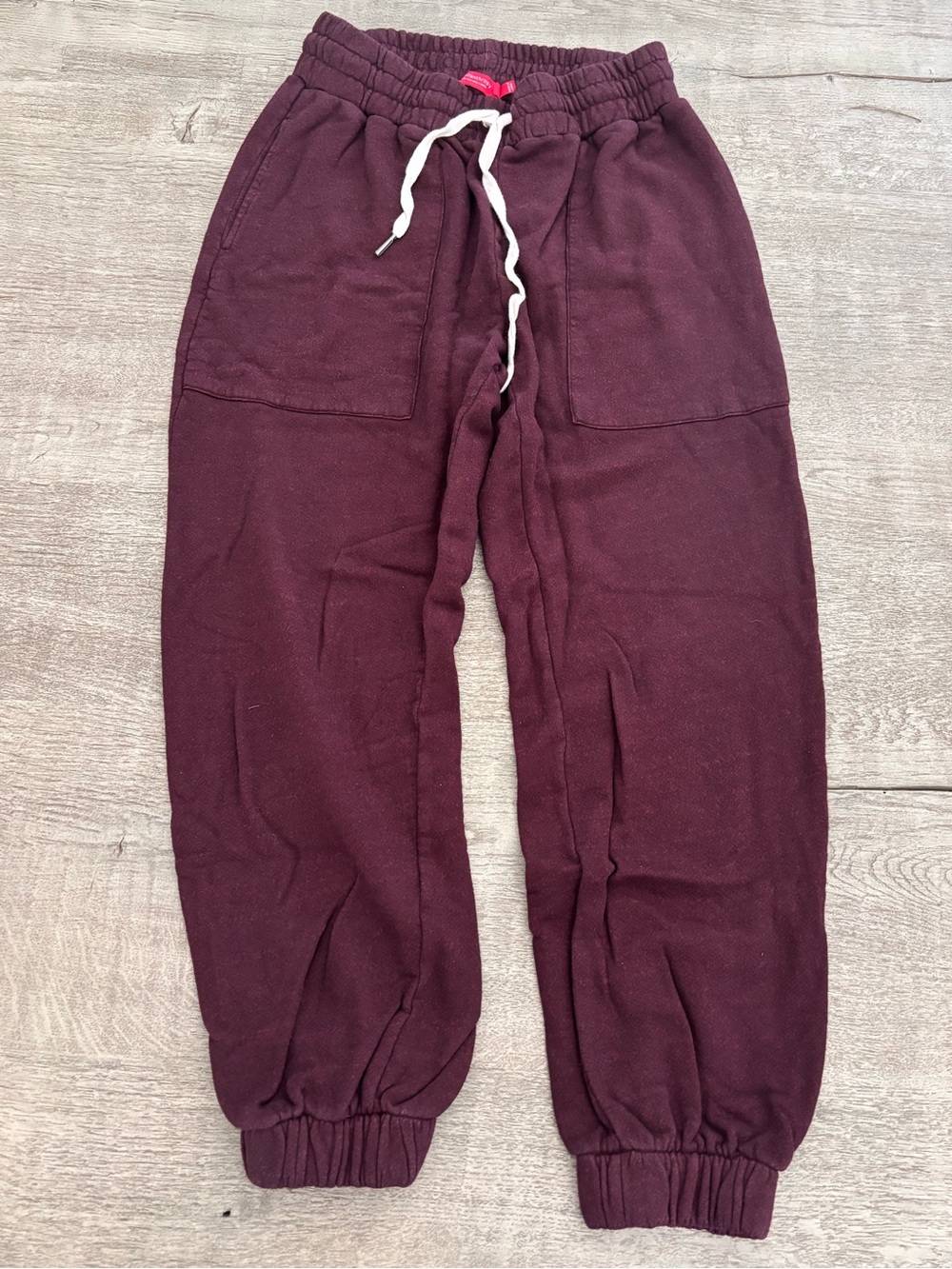 Philanthropy Burgundy Elastic-Waist Joggers